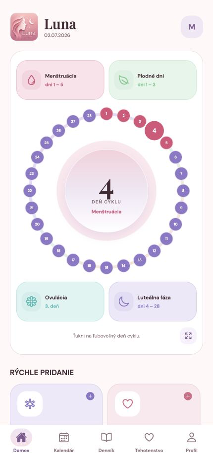 Screenshot aplikácie Luna