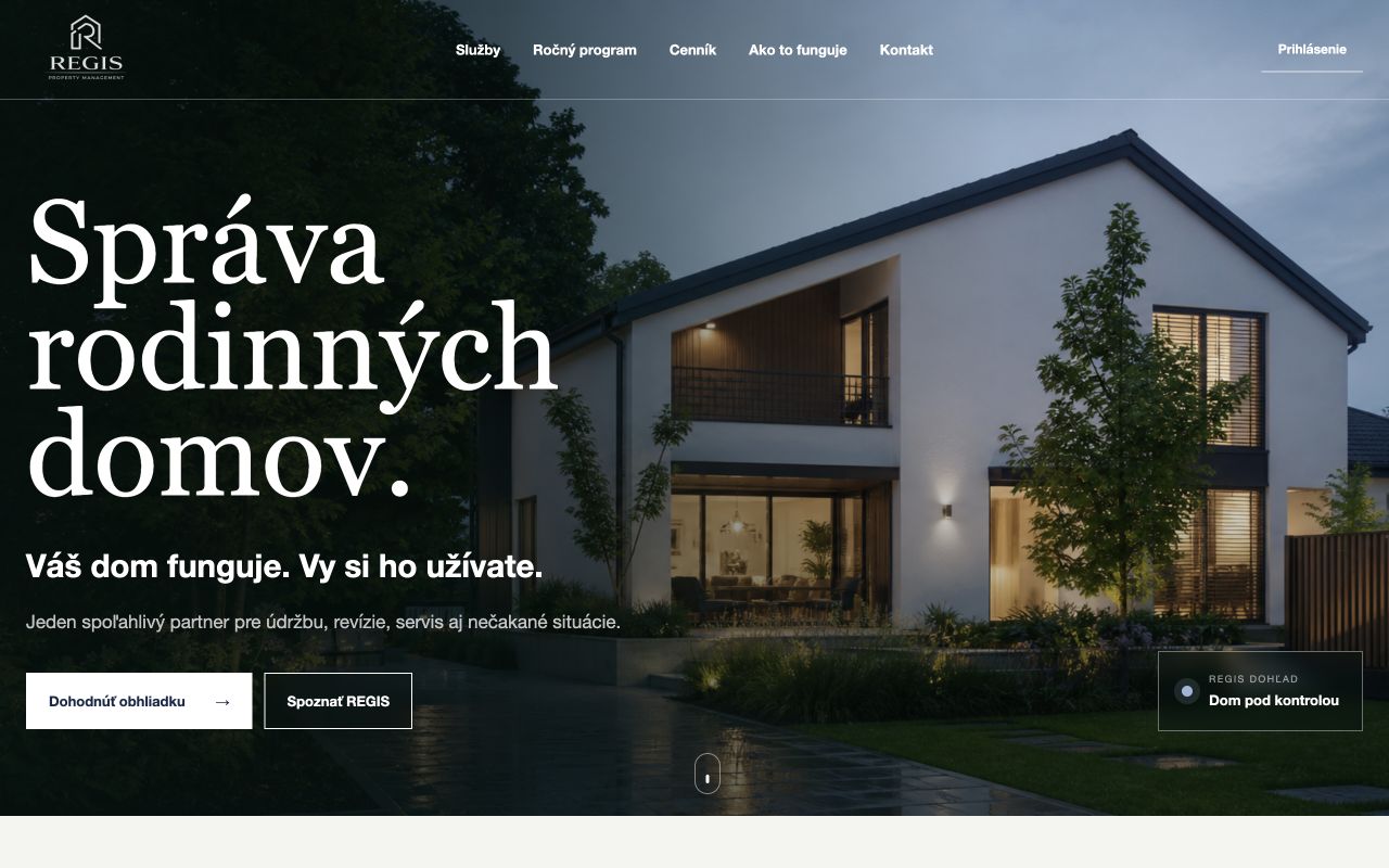 REGIS – Website für die Verwaltung von Einfamilienhäusern